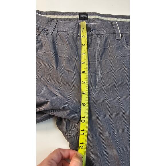 Hugo boss grey plaid pants 38 x 34 proffesional career trousers flat front EUC - Picture 7 of 9